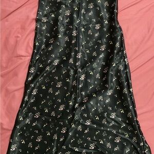 Guess Black Floral Satin Dress